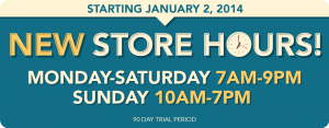 new store hours