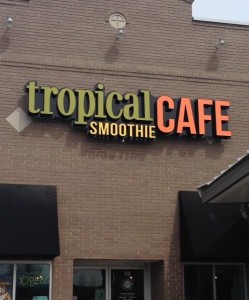 tropical smoothie cafe sign