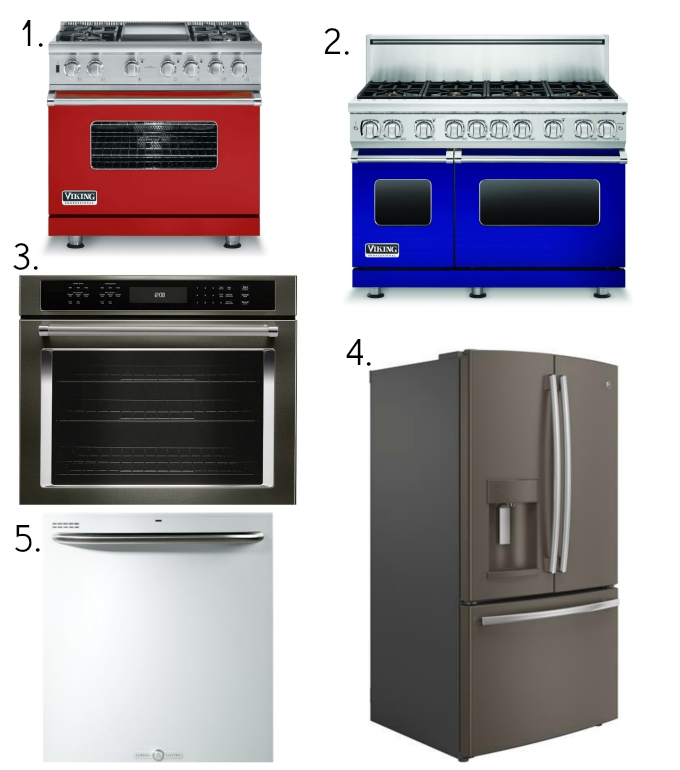 appliance colors collage
