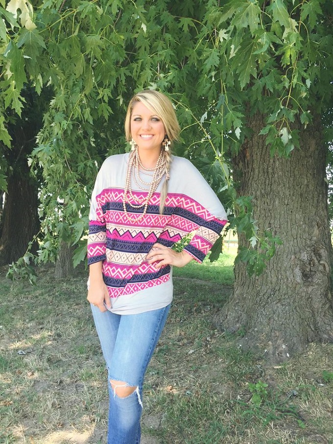 chic gypsy boutique.aztec top, cropped