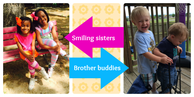 brother sister collage