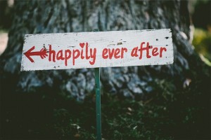 happily ever after married sign