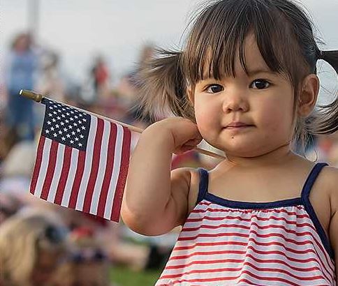 Girl with Flag, event at the AMP