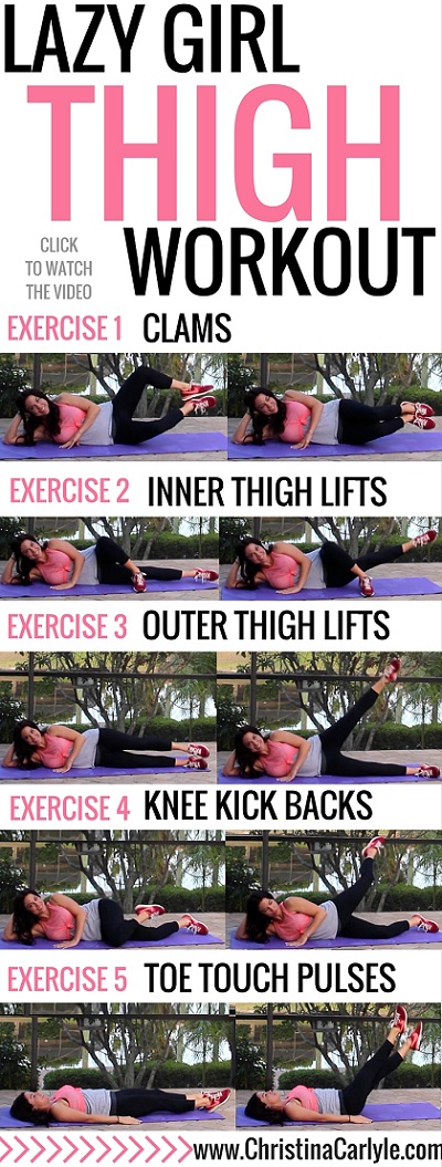 Lazy girl thigh workout, cropped