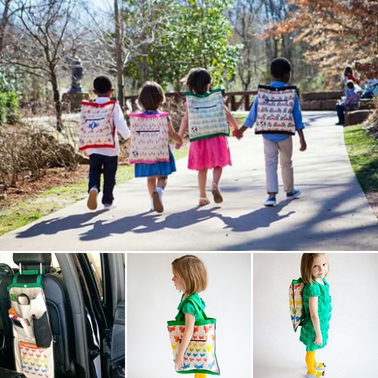 Kids wearing Tot Totes, use