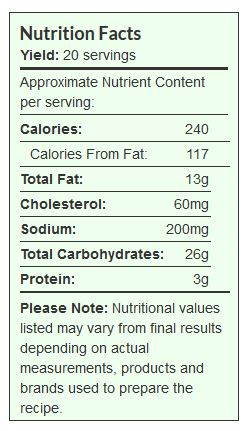 flag cake nutrition box