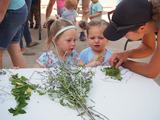 Little girls learning at Little Sprouts, Botanical Garden of the Ozarks, Northwest Arkansas