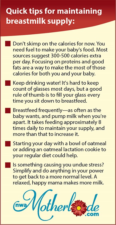 quick tips for breastmilk supply