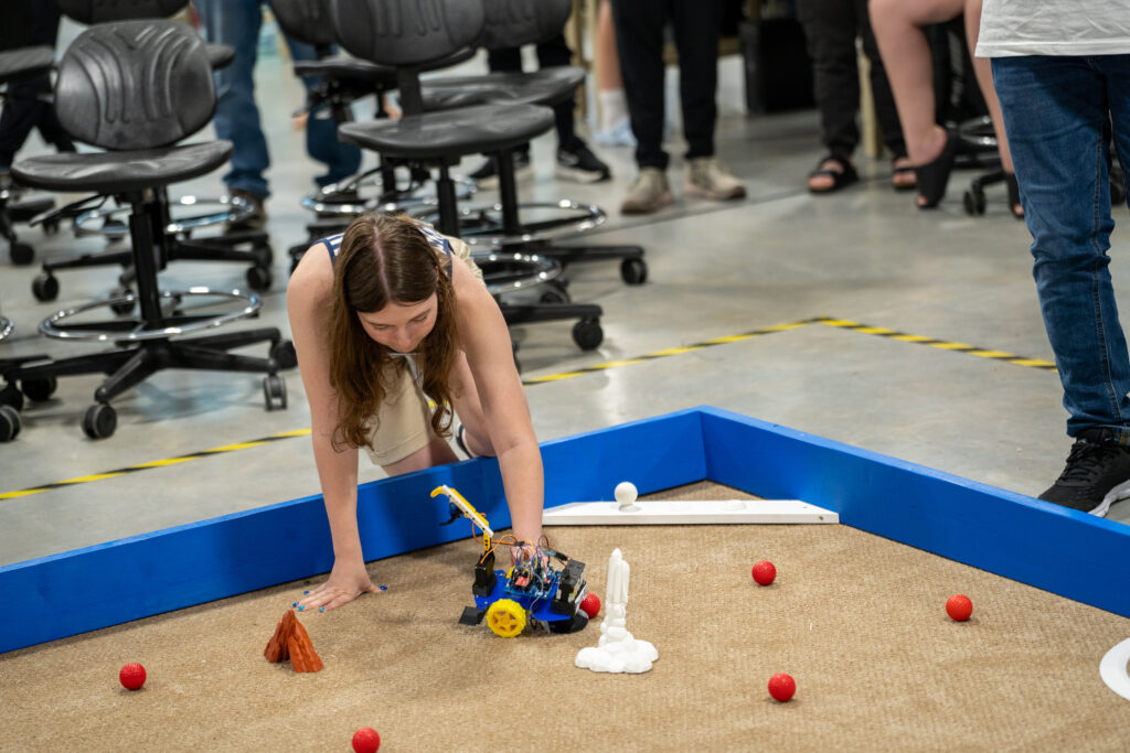 Engineering students at work